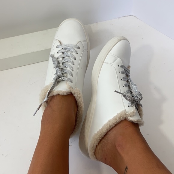 Steve Madden Alka fleece sneakers white Sherpa 9 - Picture 12 of 16
